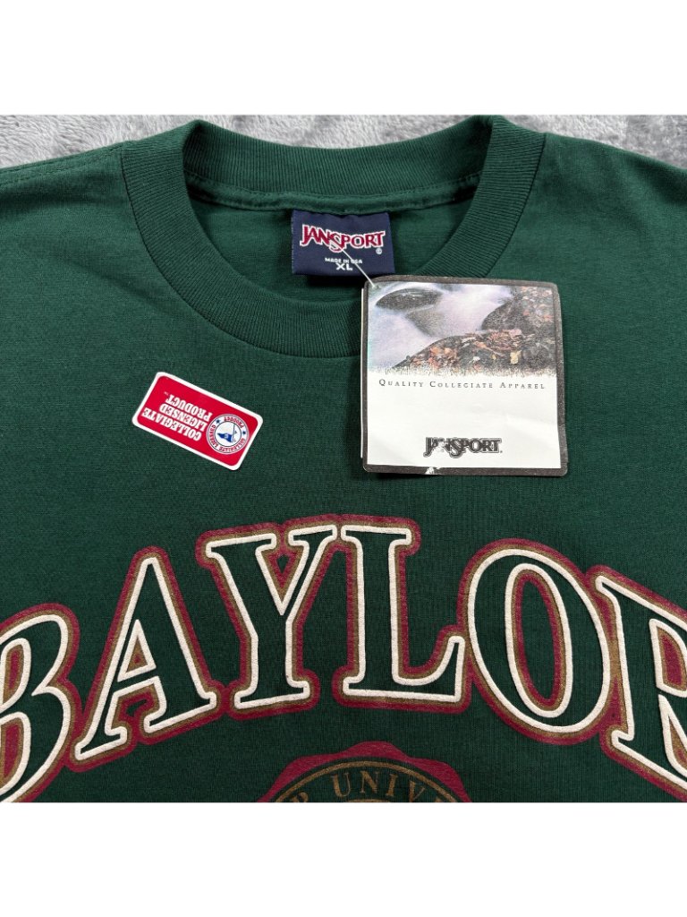 Vintage Baylor University Jansport T Shirt Nwt Xl Green 100% Cotton College Usa — image 4 of 8